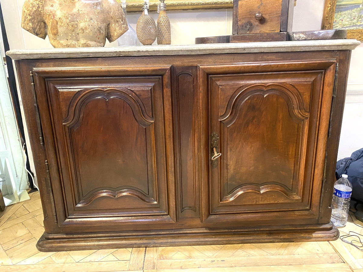 Rare Louis XIV Walnut Hunting Buffet From Lyon On A Saint-julien Stone Plinth And Top 17-photo-7