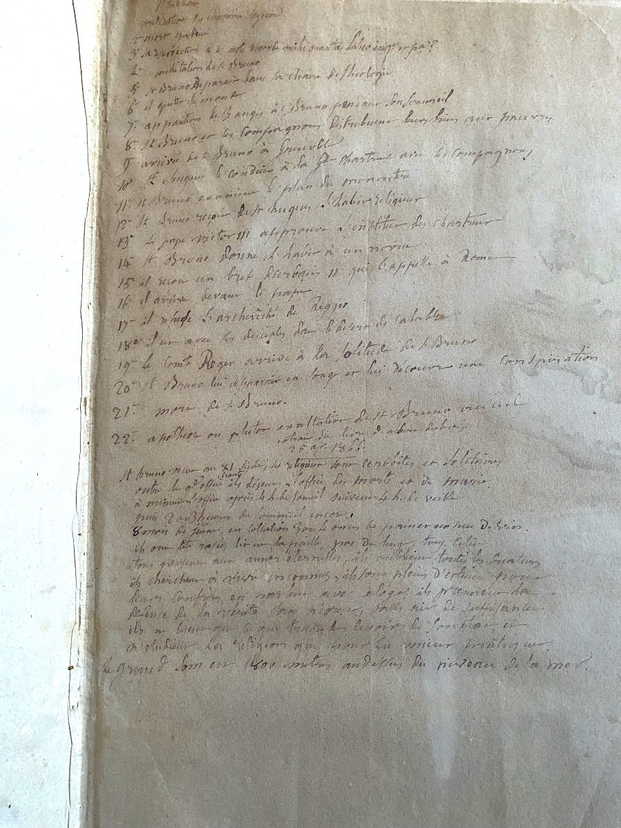  Engraved Artwork After Eustache Le Sueur: "the Life Of St. Bruno" Folio By Chavuau, 18th Century-photo-3