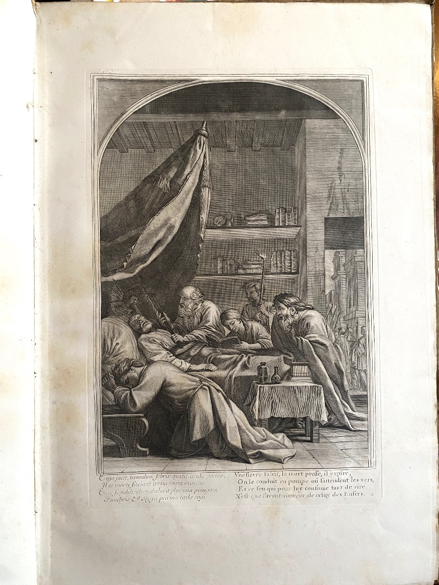  Engraved Artwork After Eustache Le Sueur: "the Life Of St. Bruno" Folio By Chavuau, 18th Century-photo-1