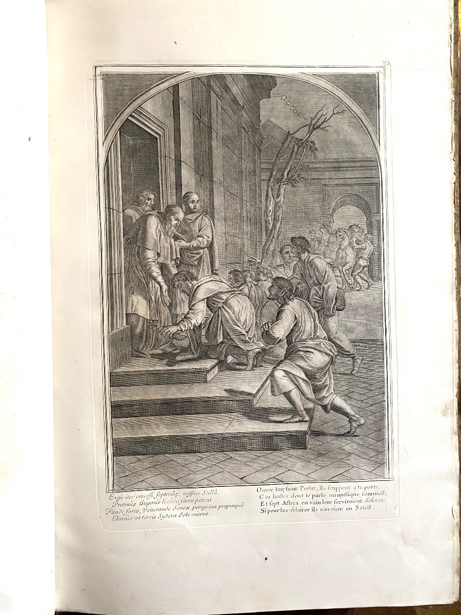 Engraved Artwork After Eustache Le Sueur: "the Life Of St. Bruno" Folio By Chavuau, 18th Century-photo-6