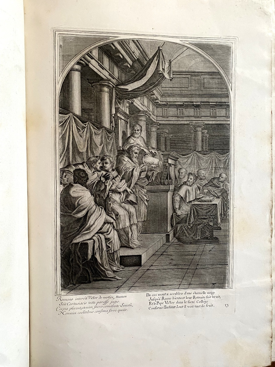  Engraved Artwork After Eustache Le Sueur: "the Life Of St. Bruno" Folio By Chavuau, 18th Century-photo-8