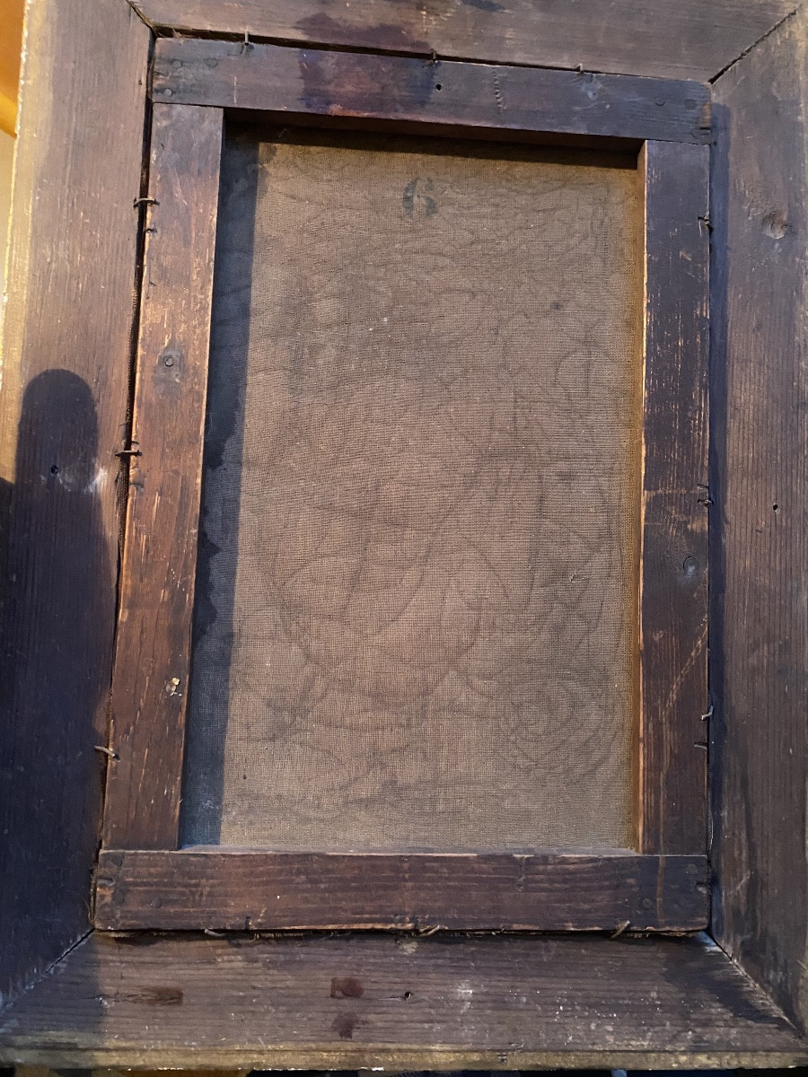 L'étal aux légumes devant la Chapelle "La Fierté Saint Romain" de Rouen H/toile Encadrée XIXème-photo-6