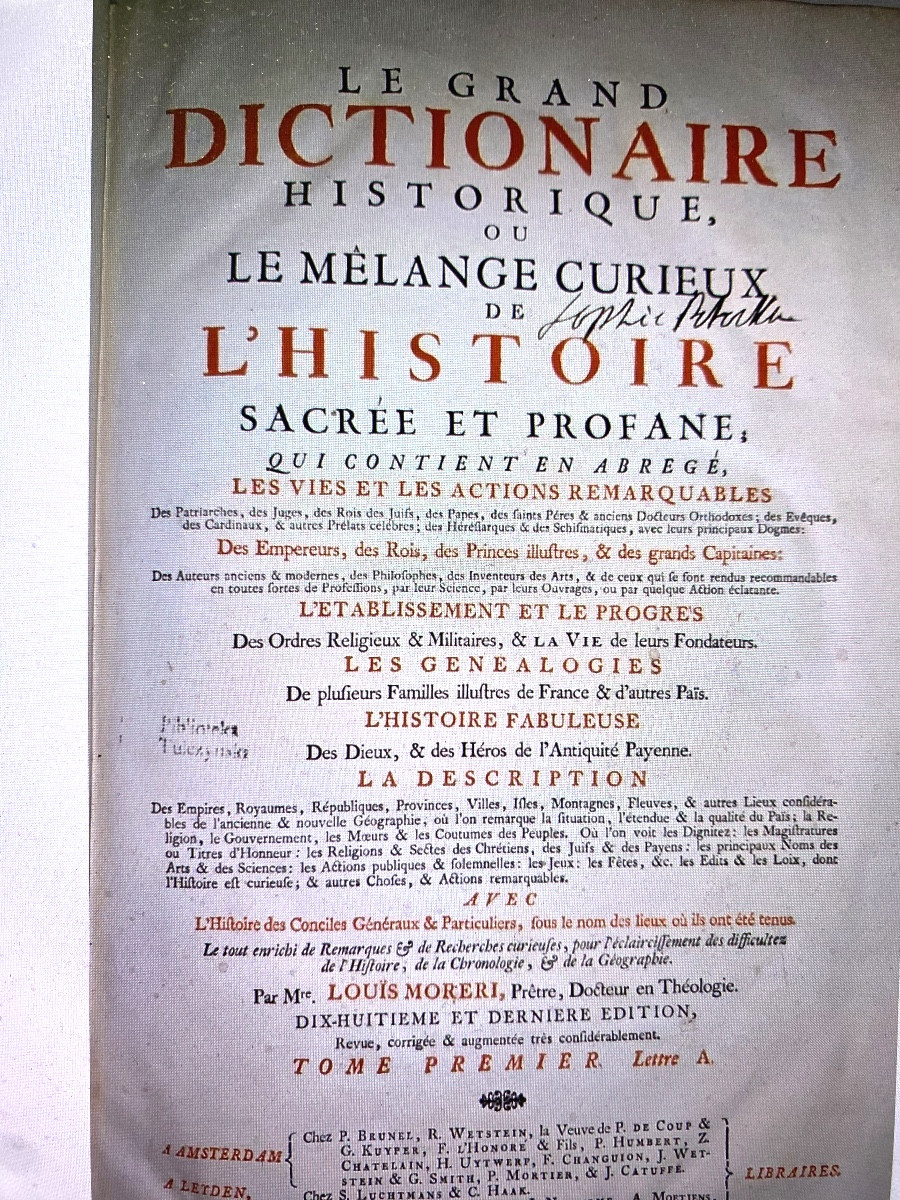 "the Great Historical Dictionary" Or The Curious Mixture Of Sacred And Secular History, 8 Vols. -photo-3