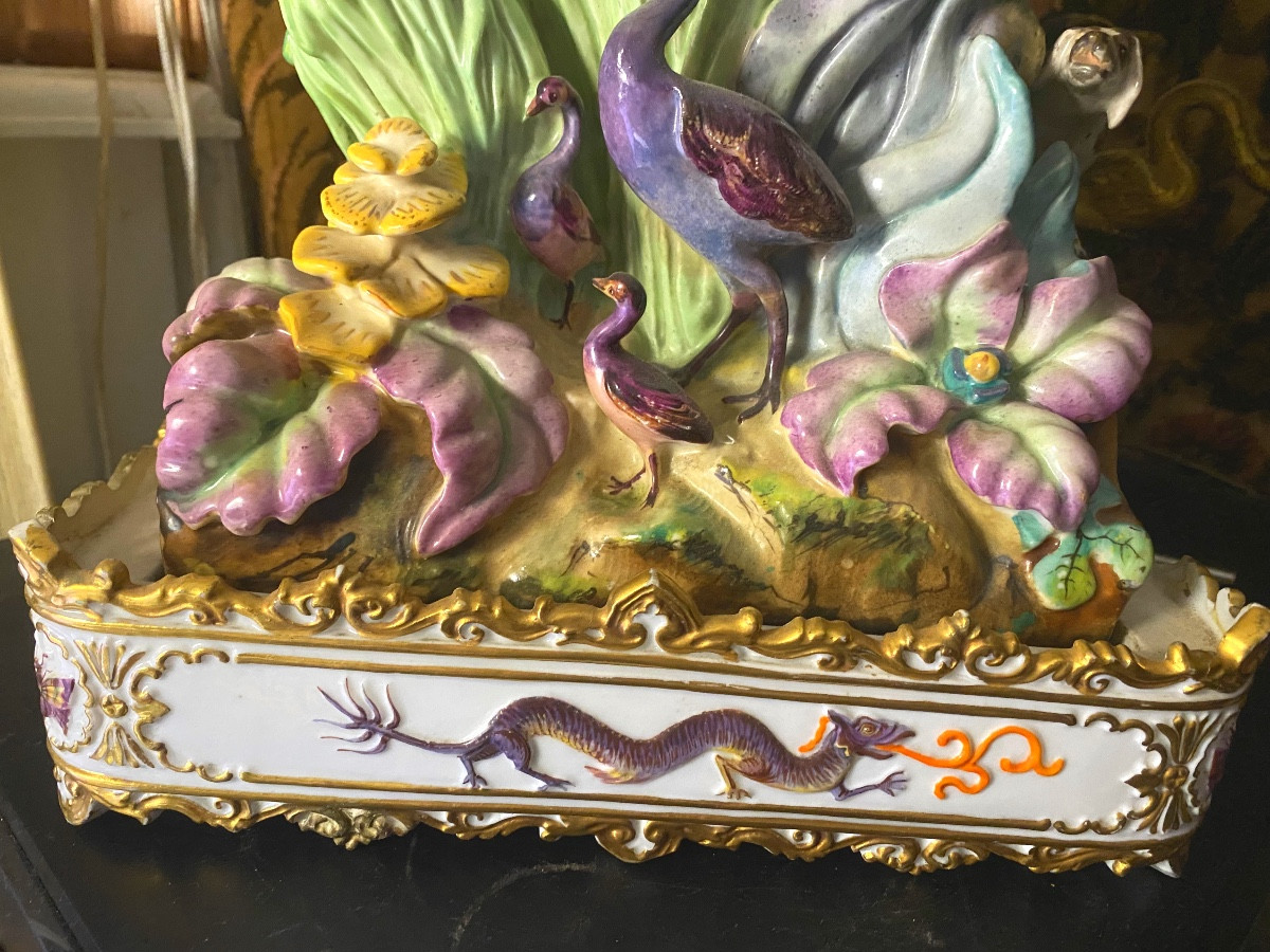 Beautiful Charles X Decorated Porcelain Clock "the Chi Nois Hunter" Attributed To Jacob Petit. -photo-4