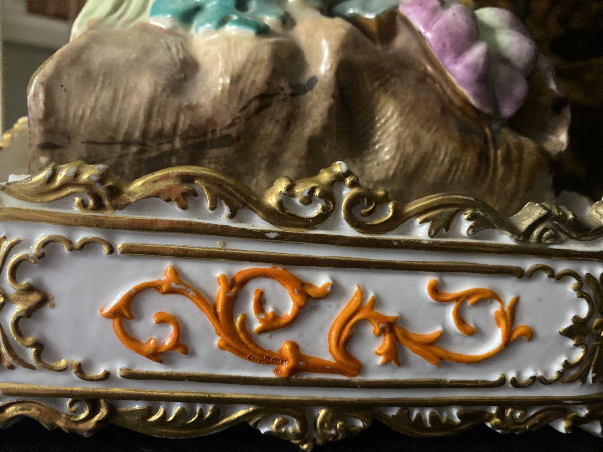 Beautiful Charles X Decorated Porcelain Clock "the Chi Nois Hunter" Attributed To Jacob Petit. -photo-7