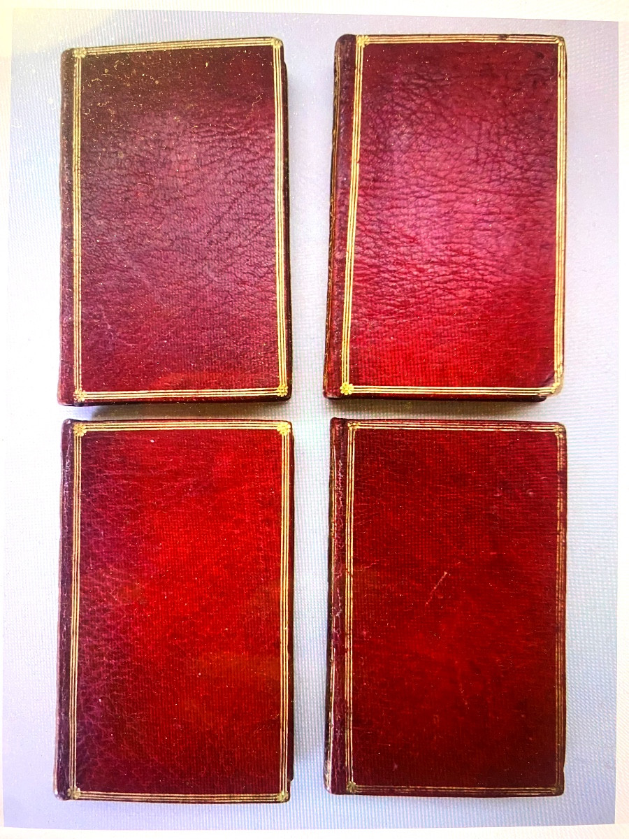4 Volumes, Red Morocco: Didot The Elder, "the Adventures Of Telemachus, Son Of Ulysses," By F.m. Fénelon-photo-2