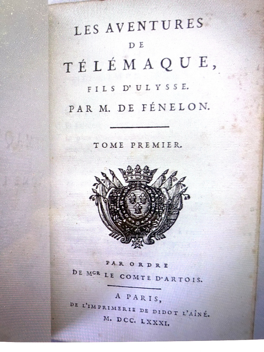 4 Volumes, Red Morocco: Didot The Elder, "the Adventures Of Telemachus, Son Of Ulysses," By F.m. Fénelon-photo-3