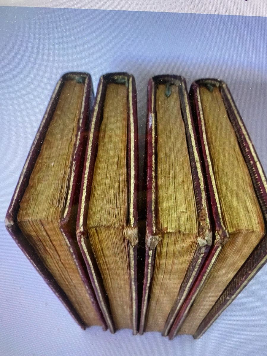 4 Volumes, Red Morocco: Didot The Elder, "the Adventures Of Telemachus, Son Of Ulysses," By F.m. Fénelon-photo-5