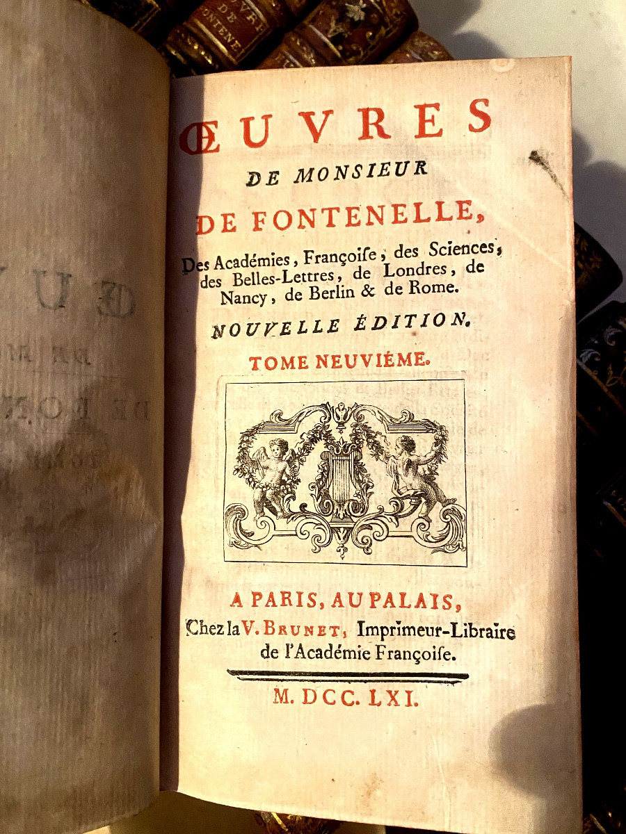 Beautiful Series In /11 Vol In 12: "works Of Monsieur De Fontenelle", Printed In Paris 1761-1767.-photo-6