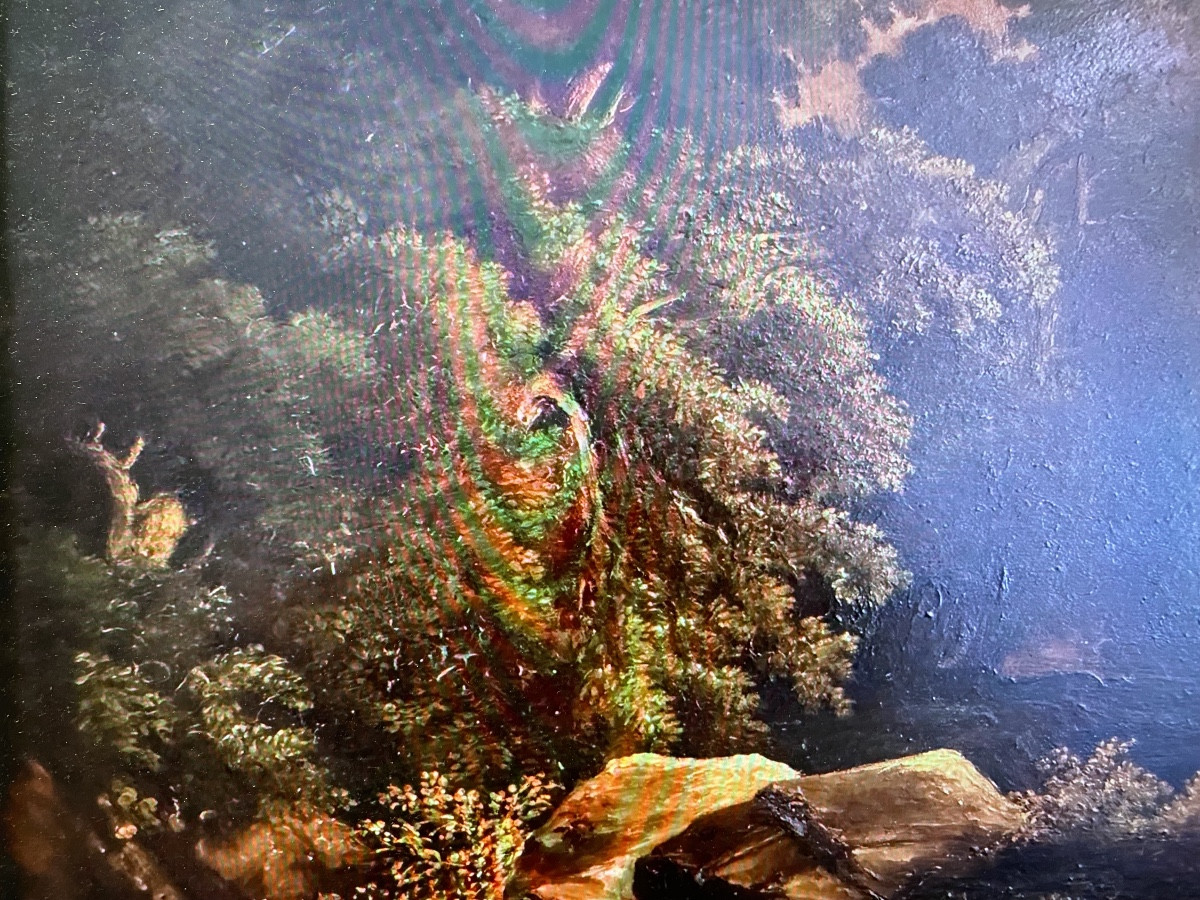  le"Pescatore " dans une vallée montagneuse, huile sur toile   encadrée de Luigi Venturi XIXème-photo-1