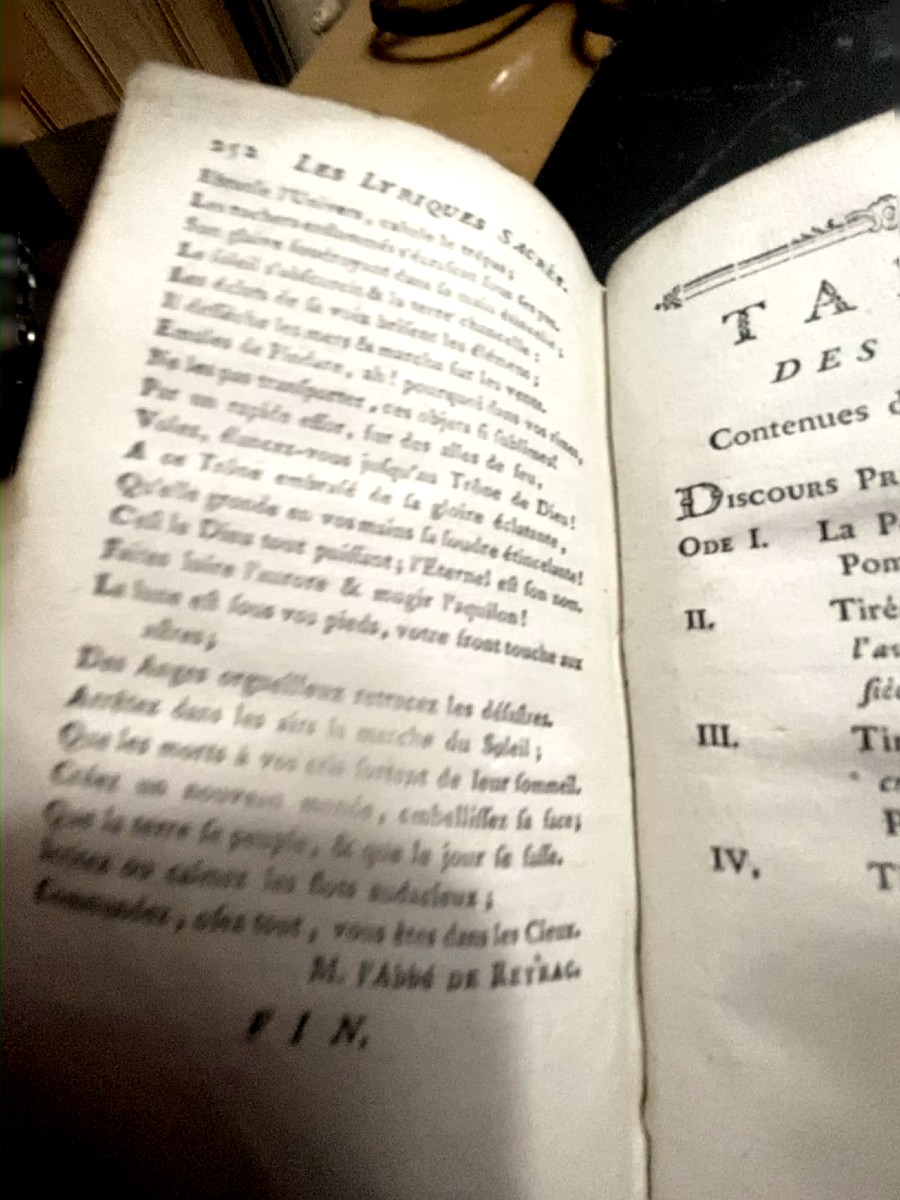 Book With The "arms Of Jouffroy De Gonsans": In 16: "the Sacred Lyric Poems", A Orléans. 1774.-photo-7