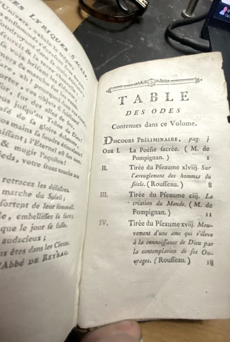 Book With The "arms Of Jouffroy De Gonsans": In 16: "the Sacred Lyric Poems", A Orléans. 1774.-photo-8