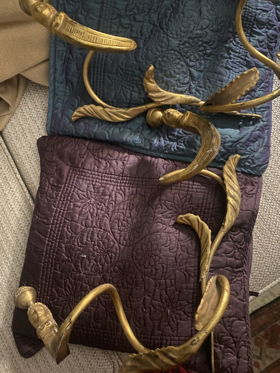  Fine Paire d'Appliques aériennes en bronze et bois doré " Retour d'Egypte"  d'Epoque XIX ème .-photo-8