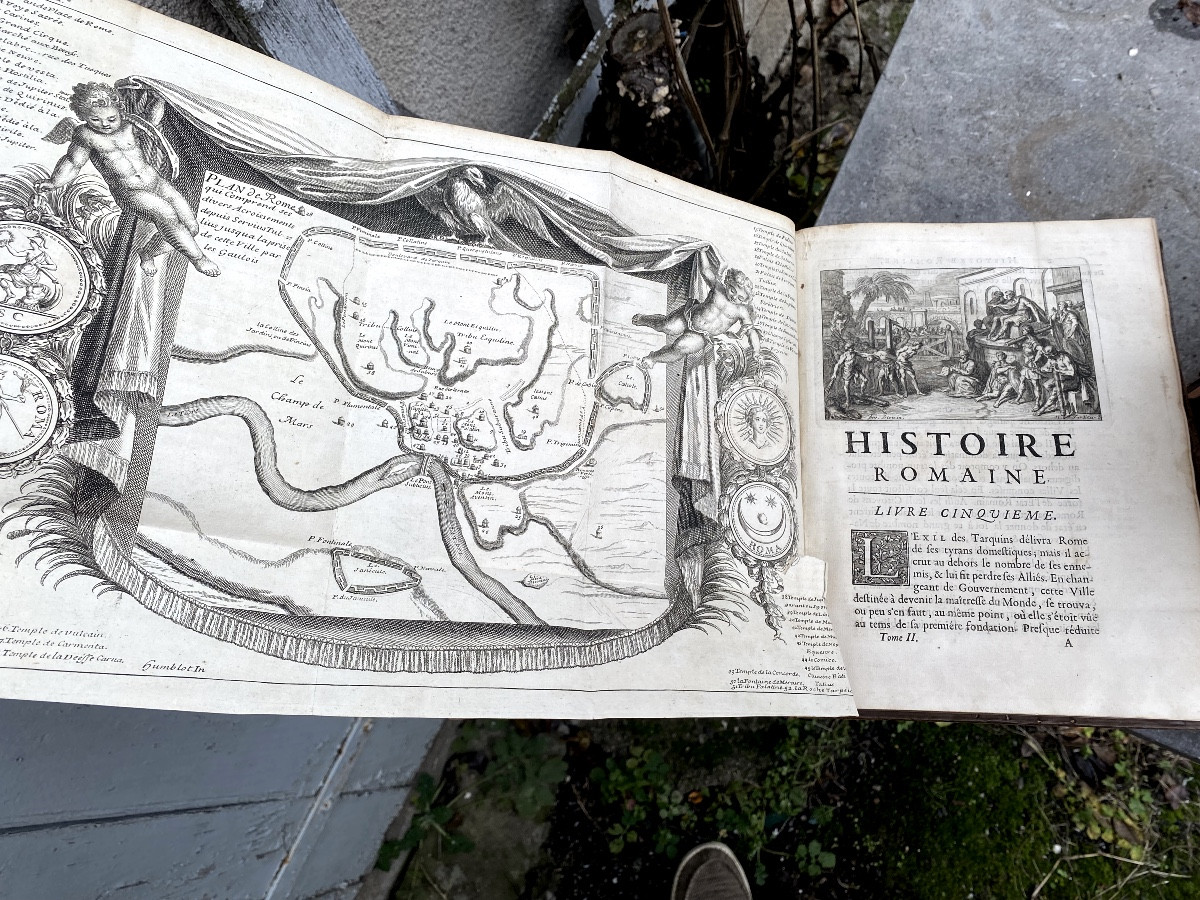 Rare Series Of 21 Volumes; Quarto, Illustrated With Roman History & The Emperors, 1725. Catrou & Rouille-photo-2