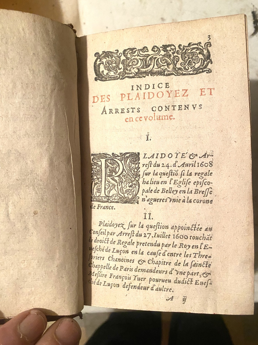 Rare Set Of Three-volume Pleadings By Louis Servin, Dating From The Reign Of Henry Iv.-photo-2