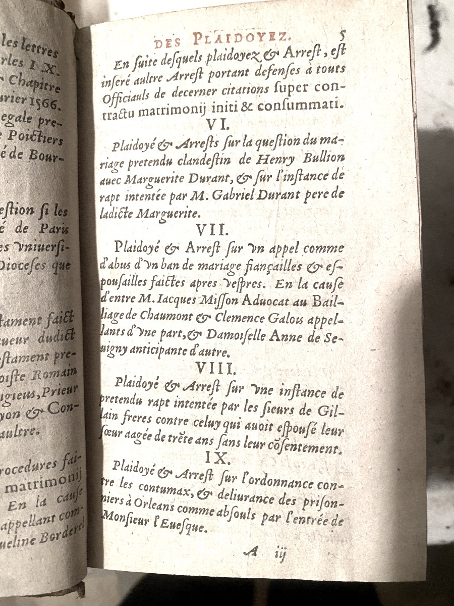 Rare Set Of Three-volume Pleadings By Louis Servin, Dating From The Reign Of Henry Iv.-photo-4