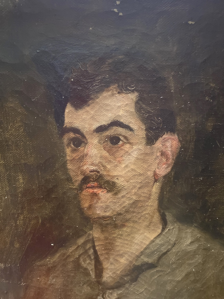 Portrait Of A Young Soldier In A Cap By M. Cuillière In Toulouse, Student Of Delacroix, Circa 1905-photo-8