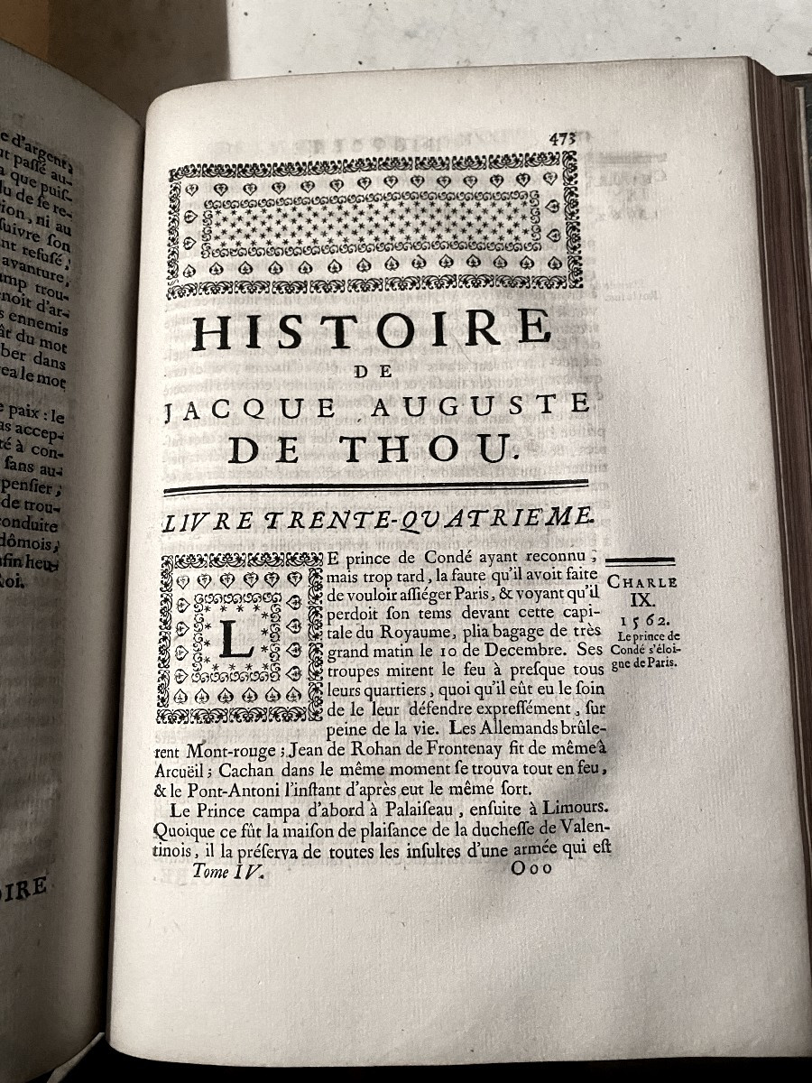 16 Volumes In Quarto, "universal History Of Jacques-auguste De Thou", London 1734, From 1543 To 1607-photo-4
