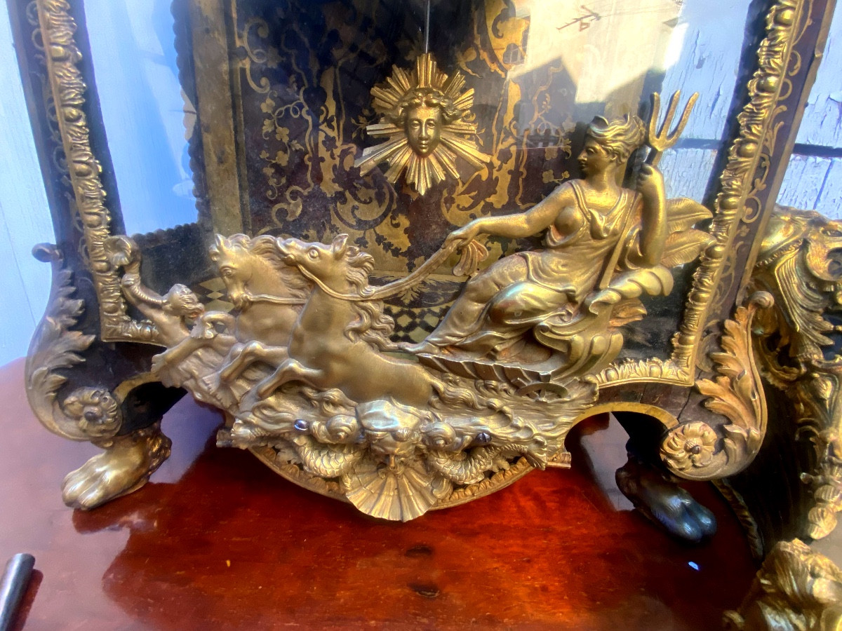 Important Cartel d'applique de Dupré en bronze écaille brune, début du XVIIIème siècle, Régence-photo-7