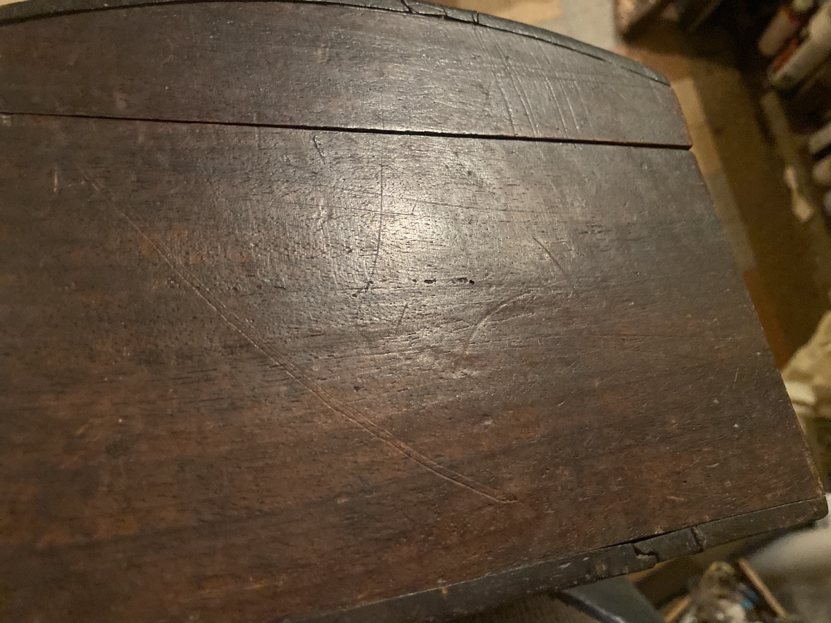 Travel Case With Domed Lid, Reinforced With Metal Fittings, Key-locking Faceplate, Made Of Fruitwood-photo-6