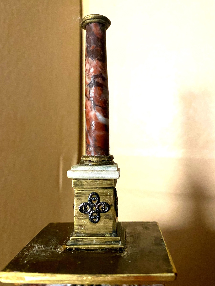 Marble Table Architecture: "glory Of Napoleon Consul" From A Marble Column Base 19-photo-3