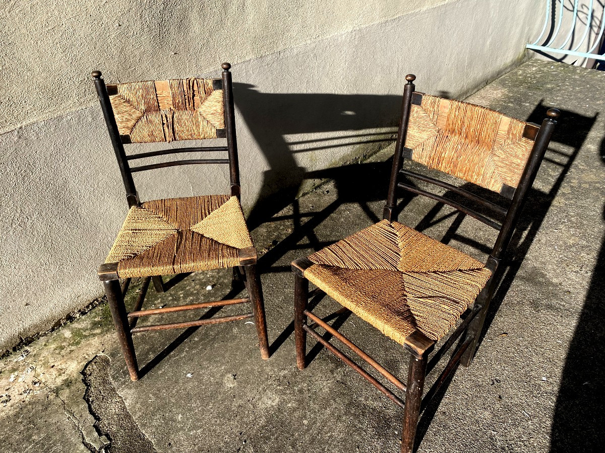 Pair Of Chairs Called "sussex Chairs" Attributed To Philip Webb For Morris And Co., Circa 1899-photo-2