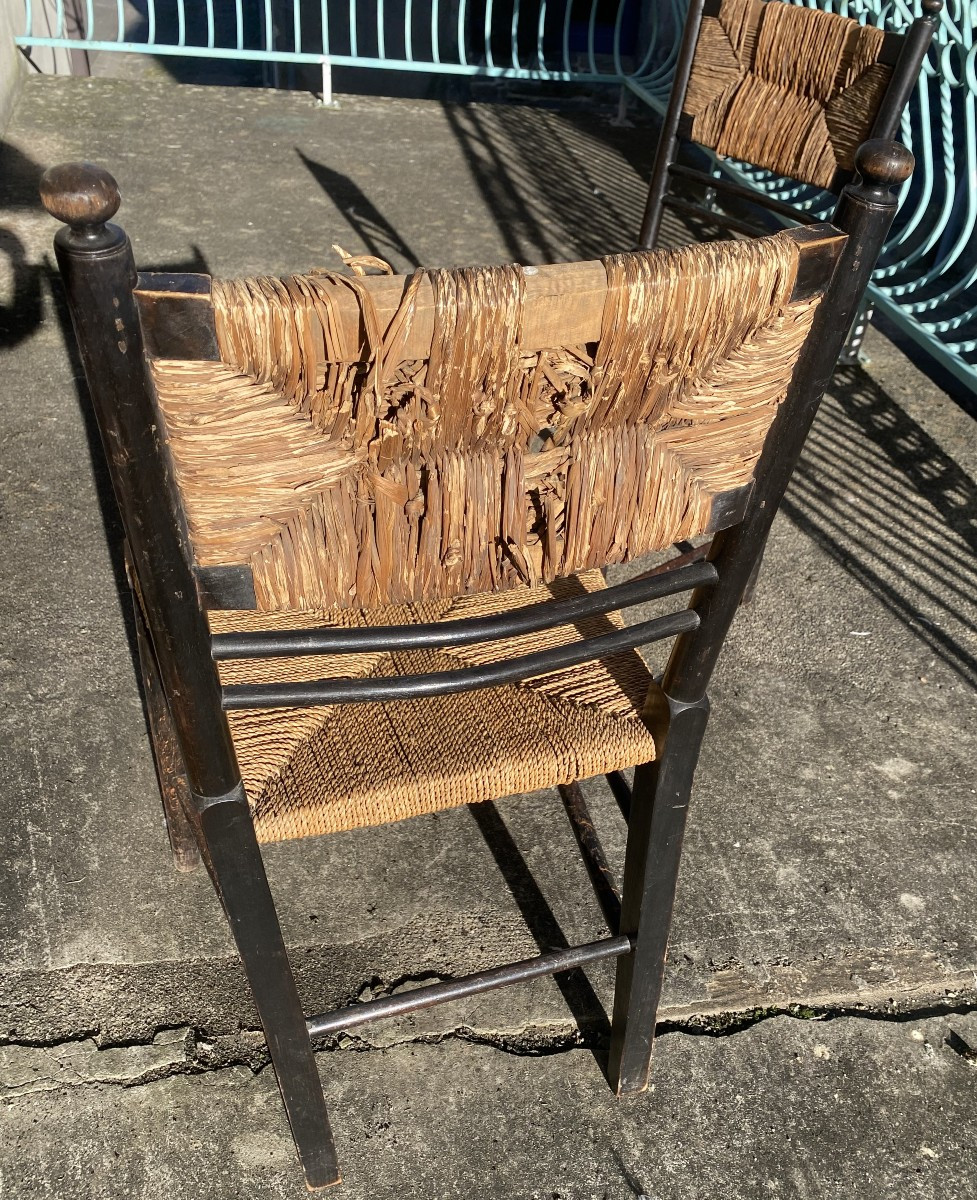 Pair Of Chairs Called "sussex Chairs" Attributed To Philip Webb For Morris And Co., Circa 1899-photo-4