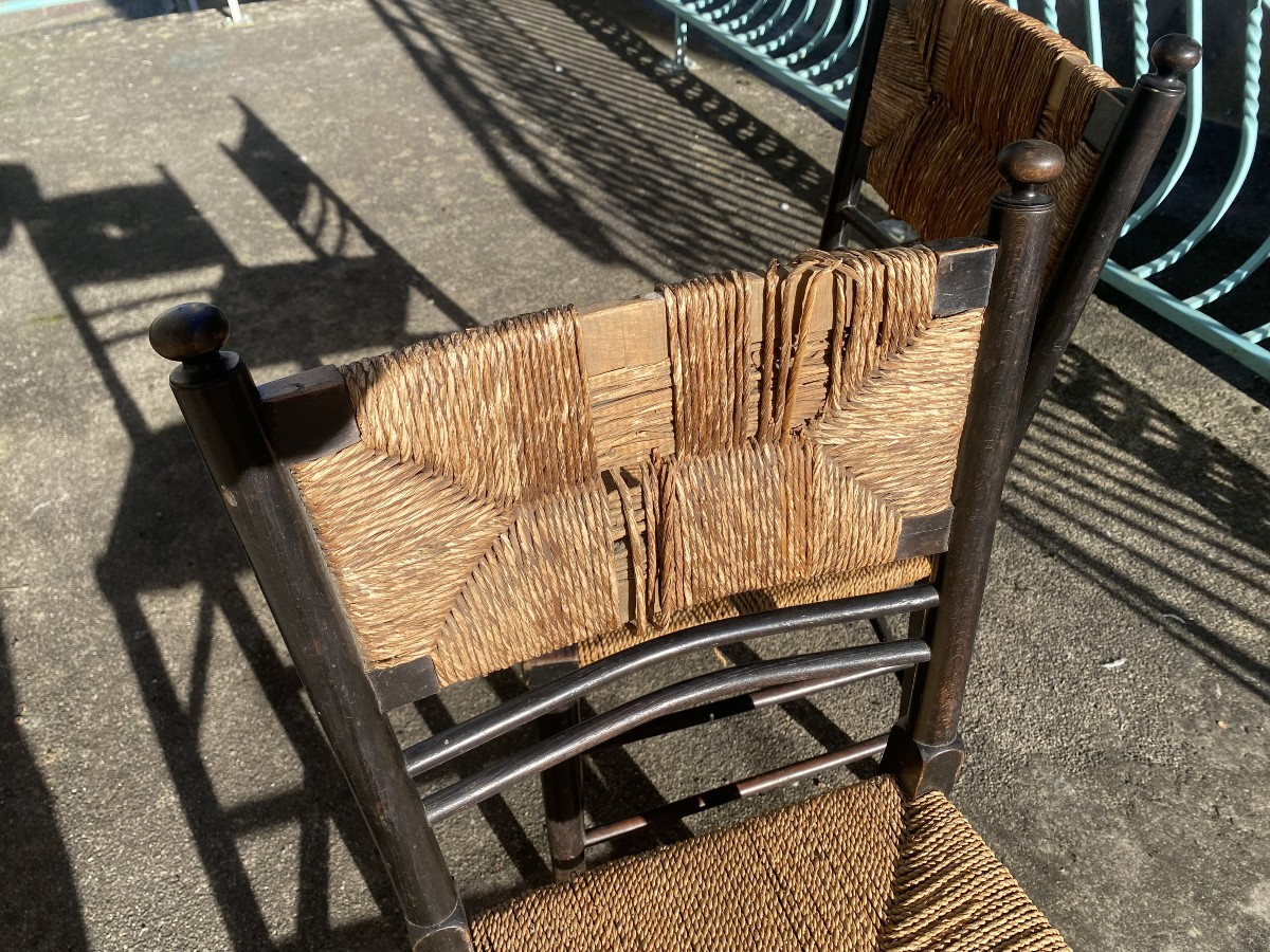 Pair Of Chairs Called "sussex Chairs" Attributed To Philip Webb For Morris And Co., Circa 1899-photo-1