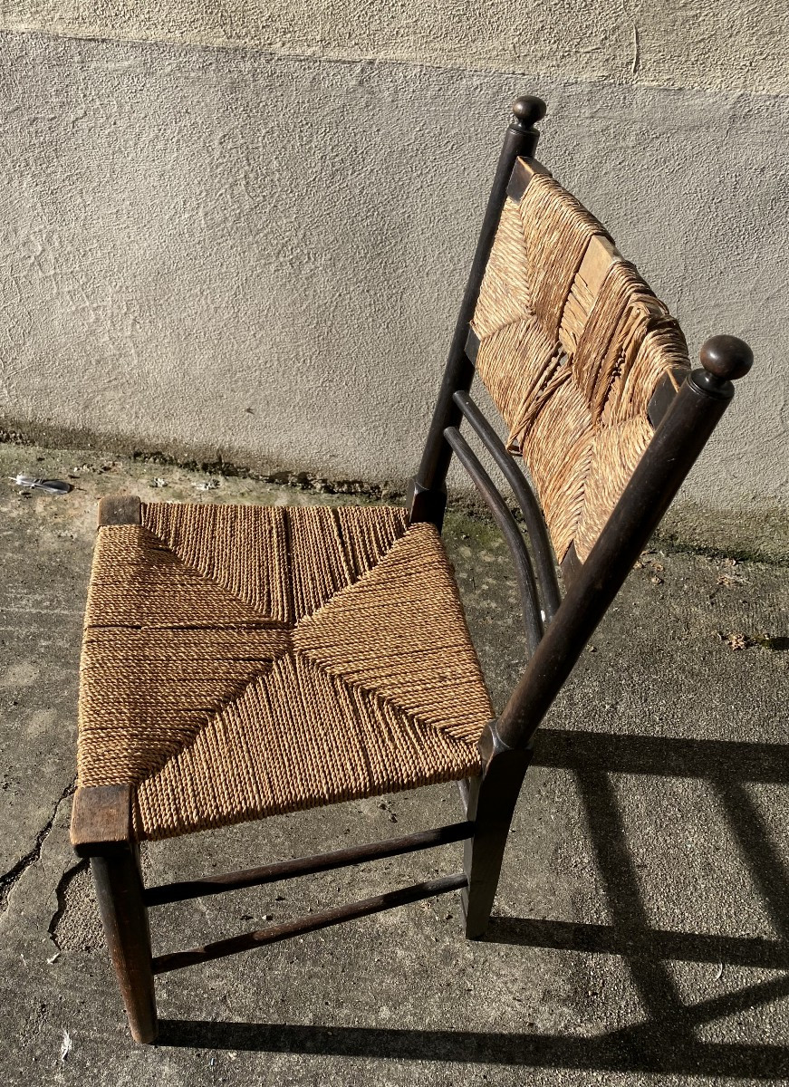 Pair Of Chairs Called "sussex Chairs" Attributed To Philip Webb For Morris And Co., Circa 1899-photo-6