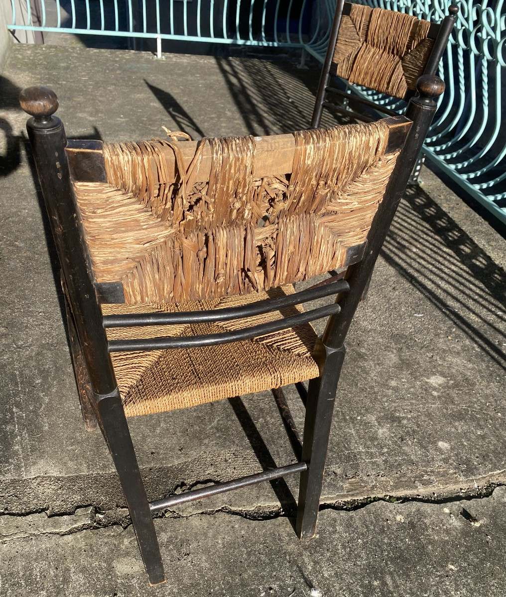 Pair Of Chairs Called "sussex Chairs" Attributed To Philip Webb For Morris And Co., Circa 1899-photo-7
