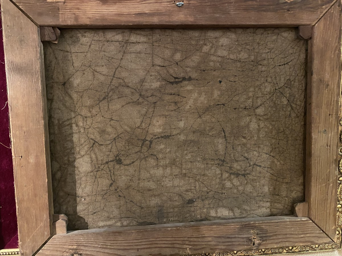 Belle huile sur toile XVIIIème encadrée d'une "Diane Sortant du bain" d'après François Boucher-photo-6