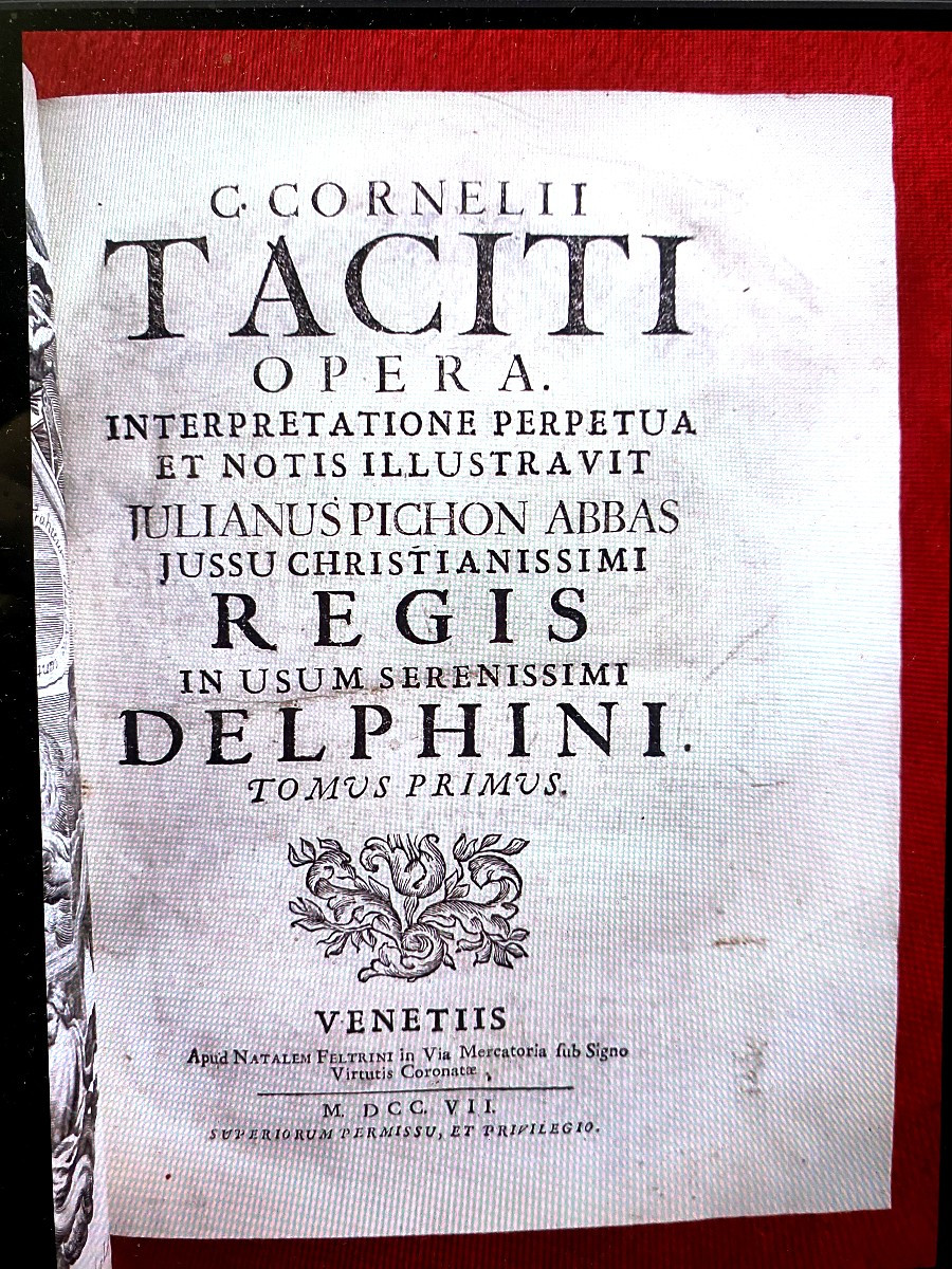 4 Vol In 4 Prints: Venice: "cornelius Tacitus-c. Cornelii Taciti Opera" 1707-1708 Perfect Condition-photo-2