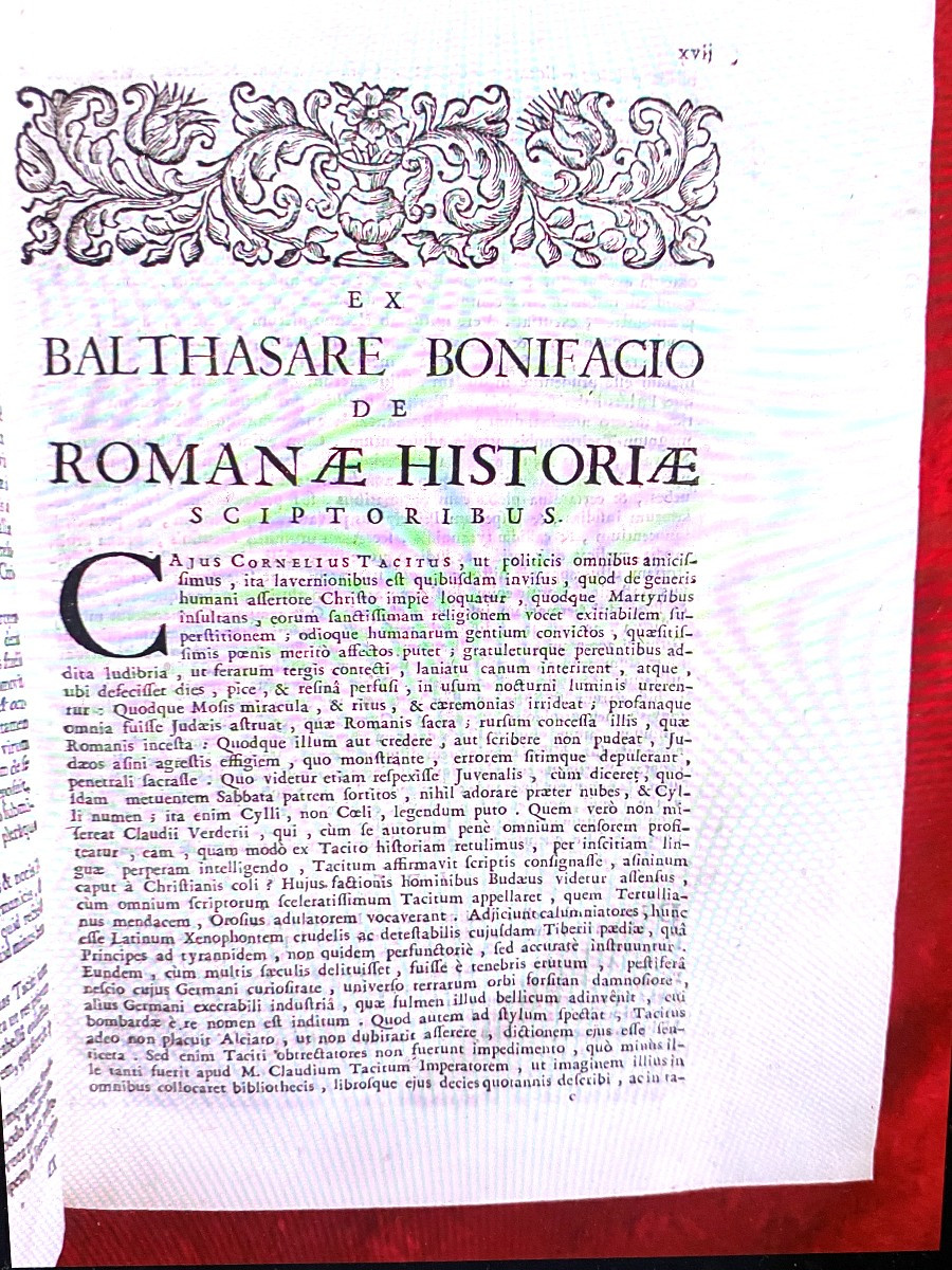 4 Vol In 4 Prints: Venice: "cornelius Tacitus-c. Cornelii Taciti Opera" 1707-1708 Perfect Condition-photo-2
