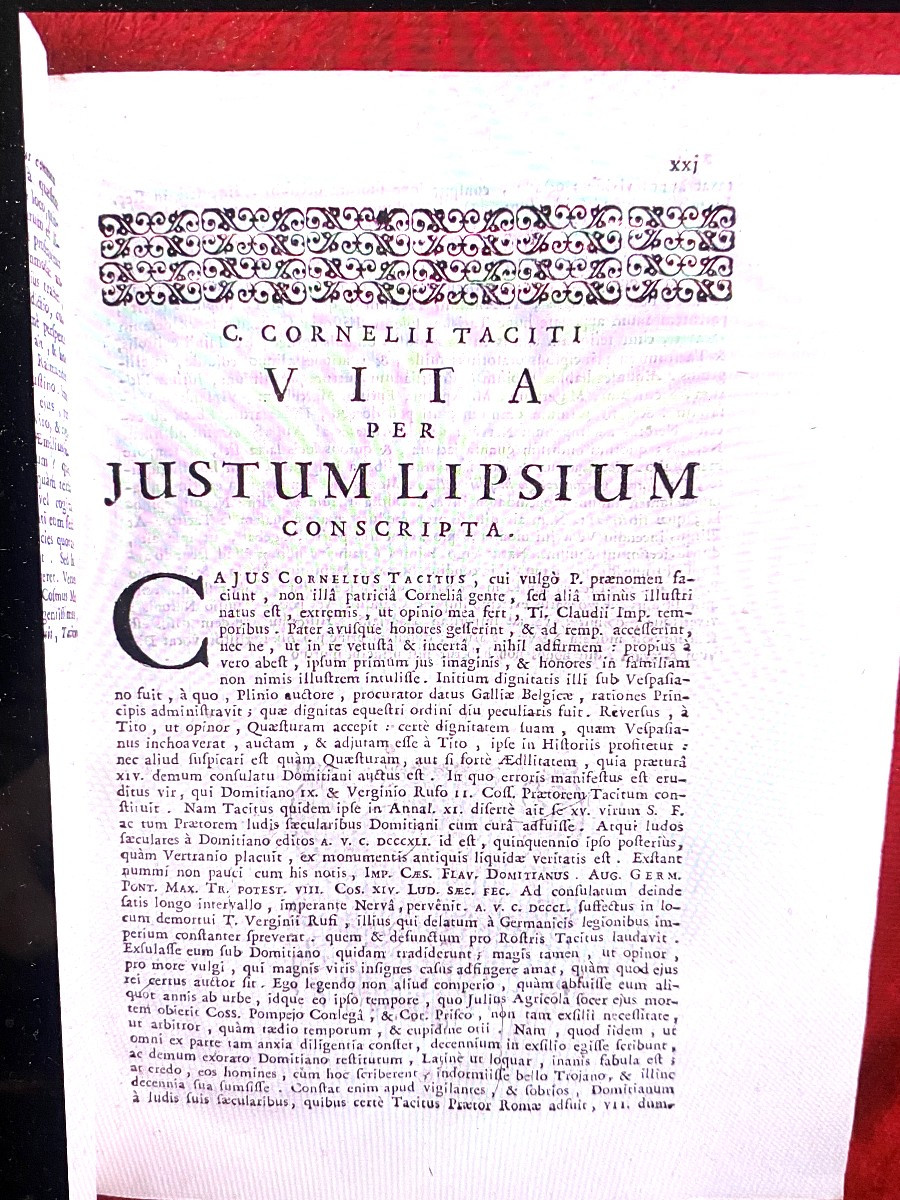 4 Vol In 4 Prints: Venice: "cornelius Tacitus-c. Cornelii Taciti Opera" 1707-1708 Perfect Condition-photo-3