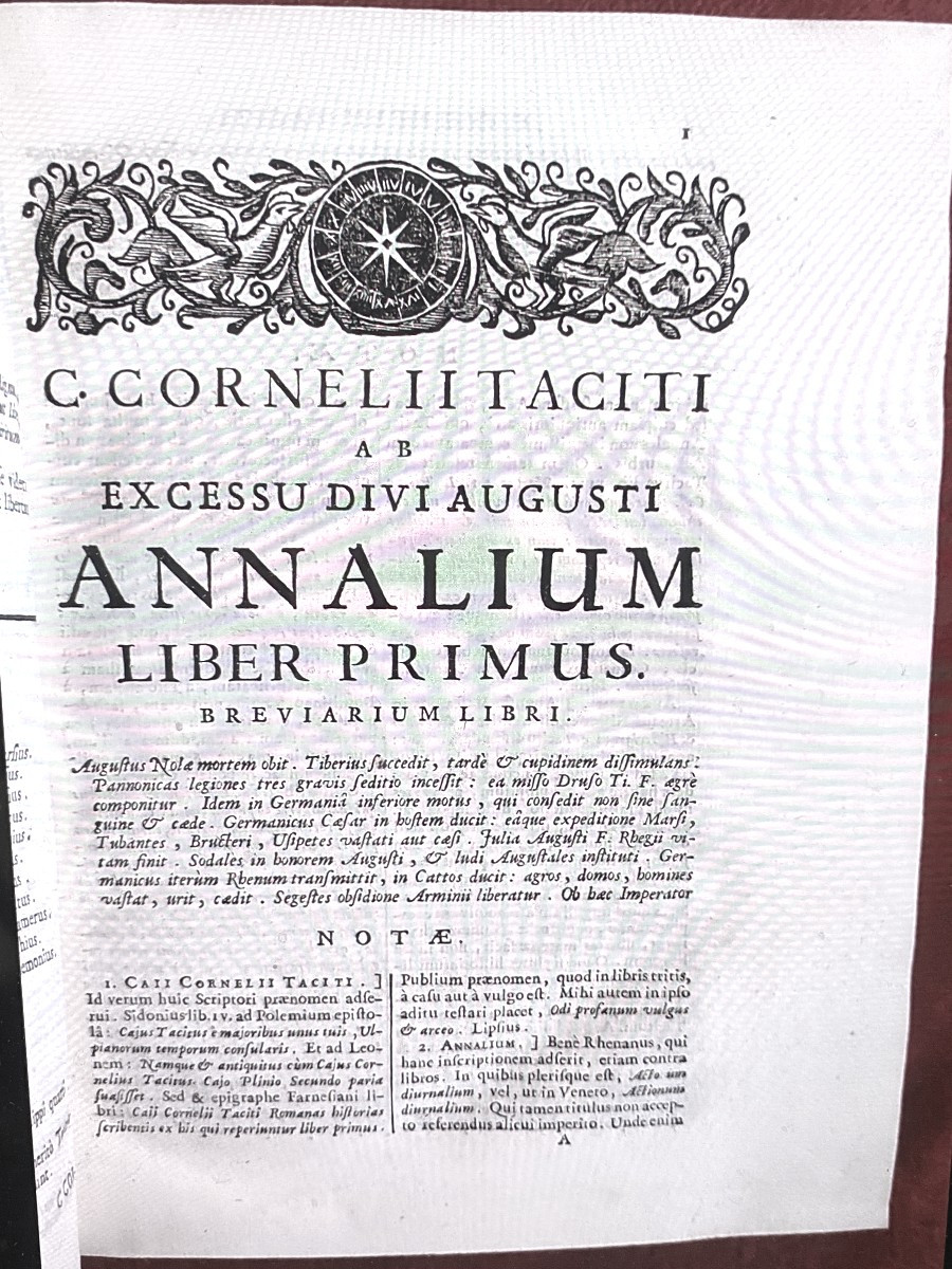 4 Vol In 4 Prints: Venice: "cornelius Tacitus-c. Cornelii Taciti Opera" 1707-1708 Perfect Condition-photo-4