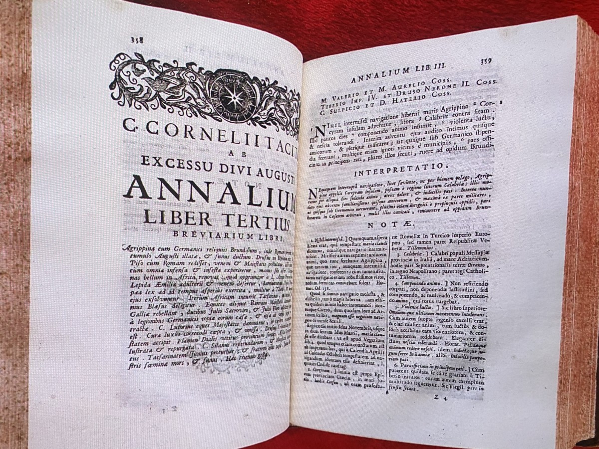 4 Vol In 4 Prints: Venice: "cornelius Tacitus-c. Cornelii Taciti Opera" 1707-1708 Perfect Condition-photo-7