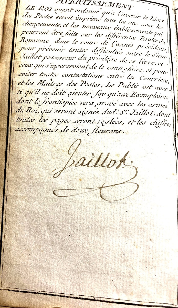 Précieux! pour qui aime la Poste "Liste Générale des Postes de France pour l'année 1773" I Vol.-photo-2