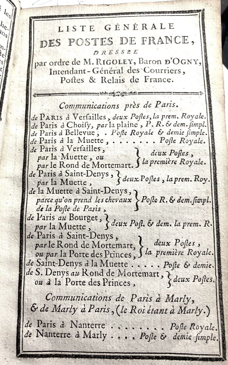 Précieux! pour qui aime la Poste "Liste Générale des Postes de France pour l'année 1773" I Vol.-photo-8