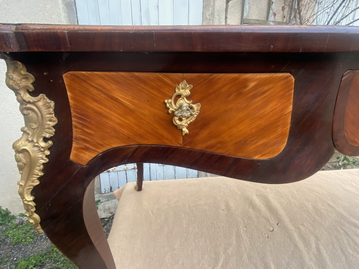 Large Louis XV Minister's Desk Signed Boudin, In Rosewood And Palisander Marquetry, 18th Century-photo-2