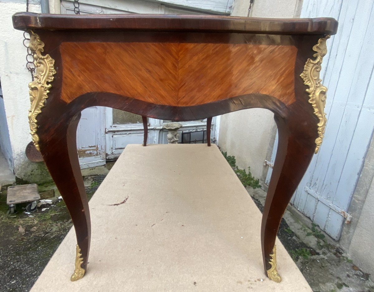 Large Louis XV Minister's Desk Signed Boudin, In Rosewood And Palisander Marquetry, 18th Century-photo-4