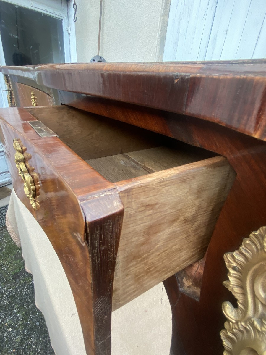 Large Louis XV Minister's Desk Signed Boudin, In Rosewood And Palisander Marquetry, 18th Century-photo-5