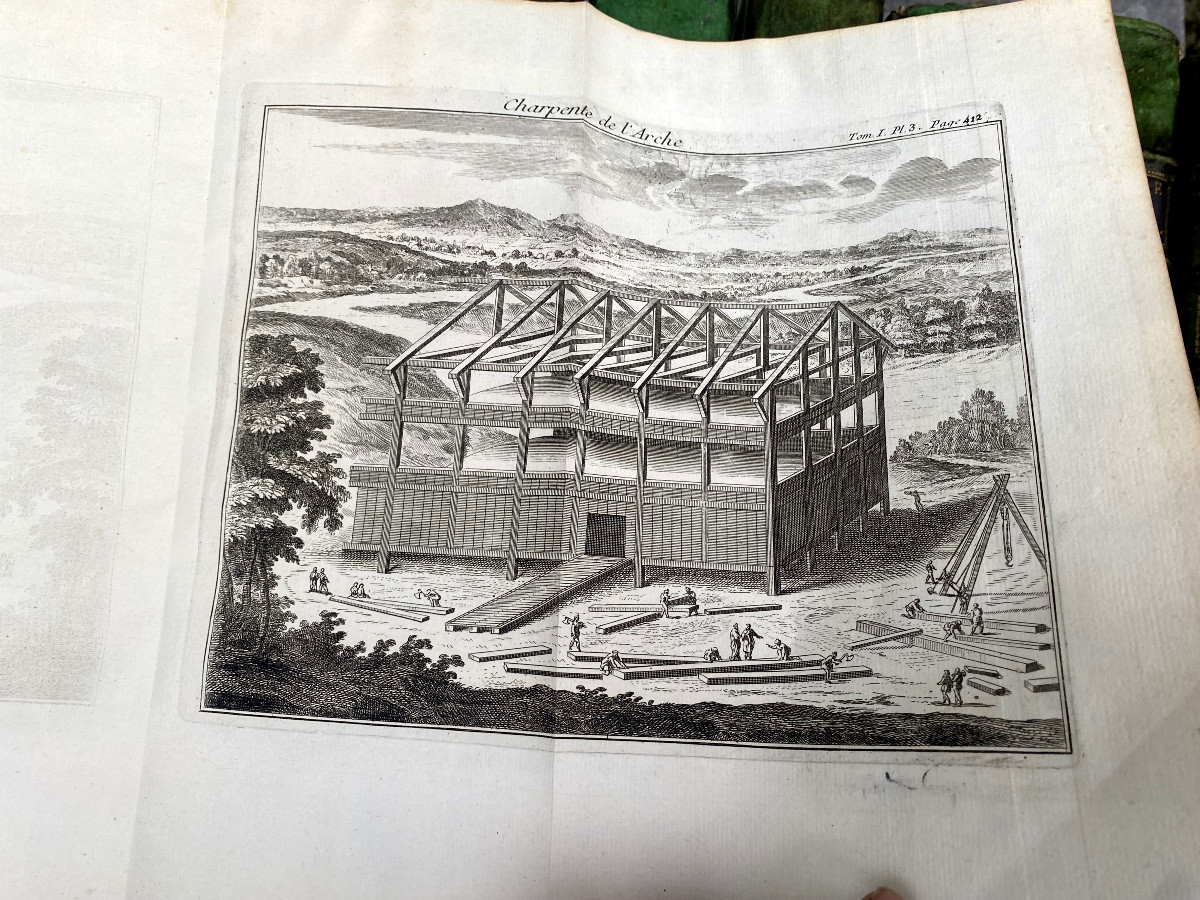 Holy Bible In 17 Volumes, Quarto, Illustrated On Green Vellum, Known As The "vence Bible", Paris 1767-photo-3