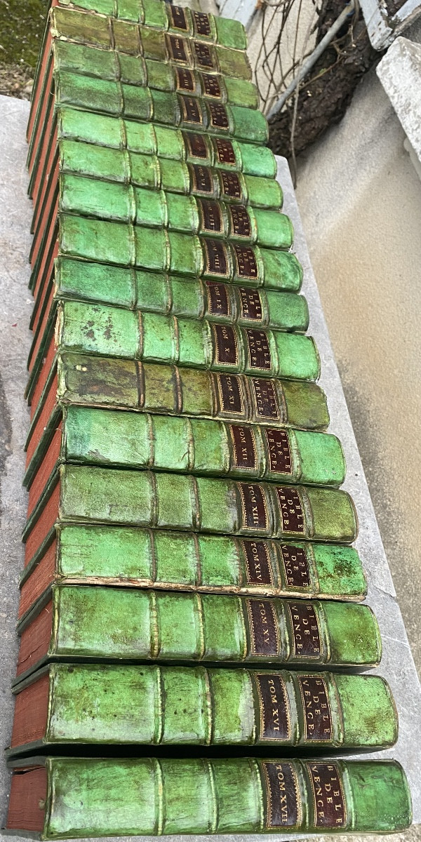 Holy Bible In 17 Volumes, Quarto, Illustrated On Green Vellum, Known As The "vence Bible", Paris 1767