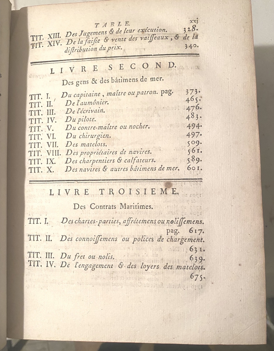 2 Volumes In Quarto From 1776: At La Rochelle "new Commentaries On The Ordinance Of The Navy" Of 1681-photo-7