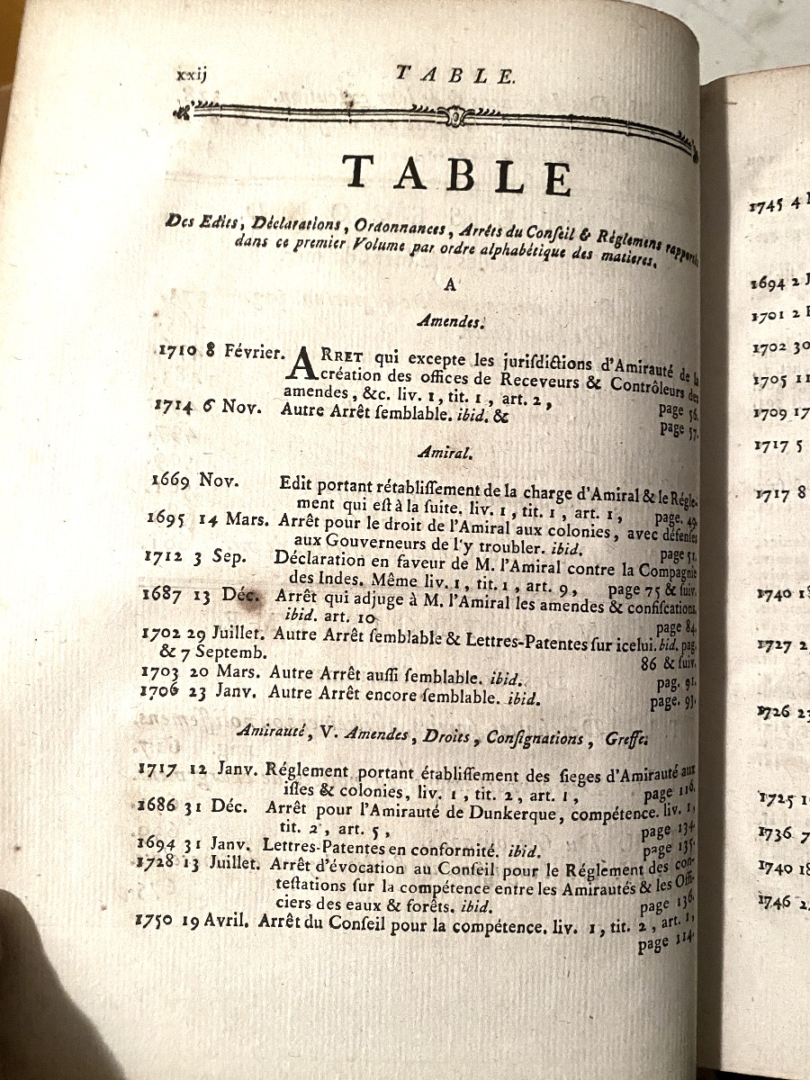 2 Volumes In Quarto From 1776: At La Rochelle "new Commentaries On The Ordinance Of The Navy" Of 1681-photo-8