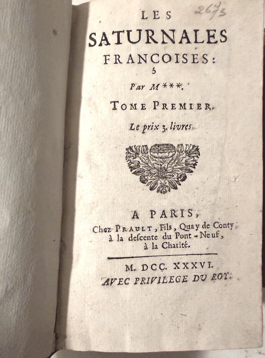2 Vol. In12 en reliure prestigieuse de veau glacé blond: "Les Saturnales Françaises" par M.-photo-4