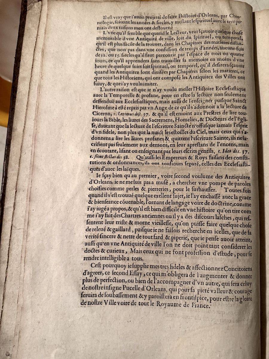  Folio Volume From 1648, Orléans: "history & Antiquities Of The City And Duchy Of Orléans". F. Le Maire-photo-1