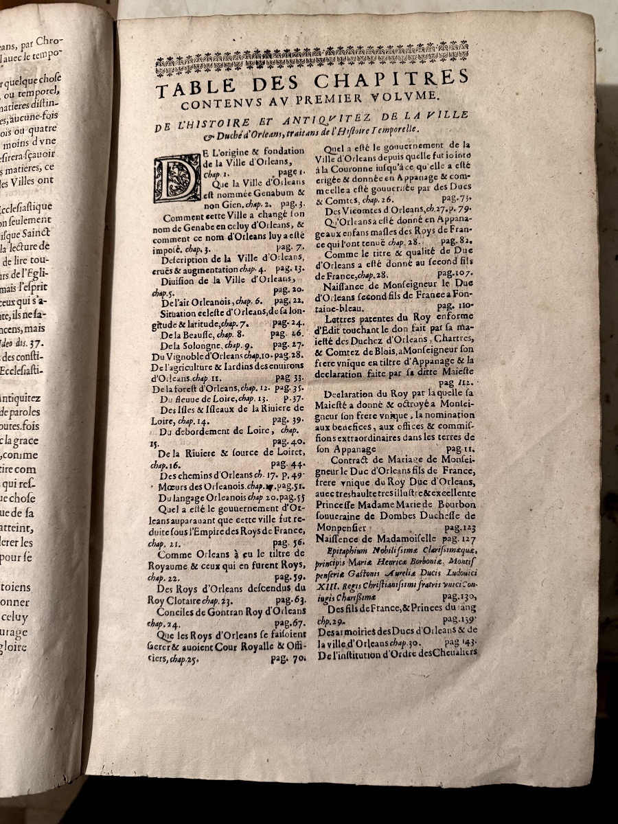  Folio Volume From 1648, Orléans: "history & Antiquities Of The City And Duchy Of Orléans". F. Le Maire-photo-2