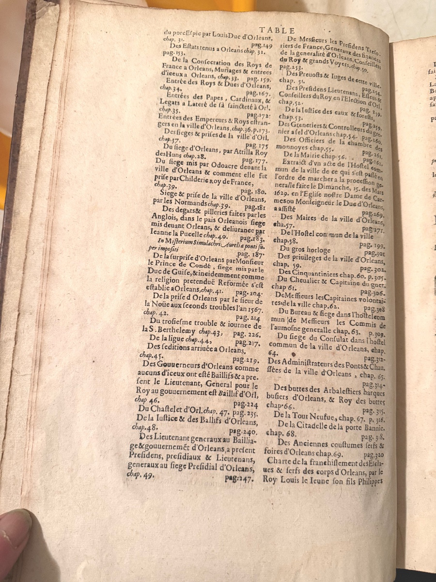  Folio Volume From 1648, Orléans: "history & Antiquities Of The City And Duchy Of Orléans". F. Le Maire-photo-3