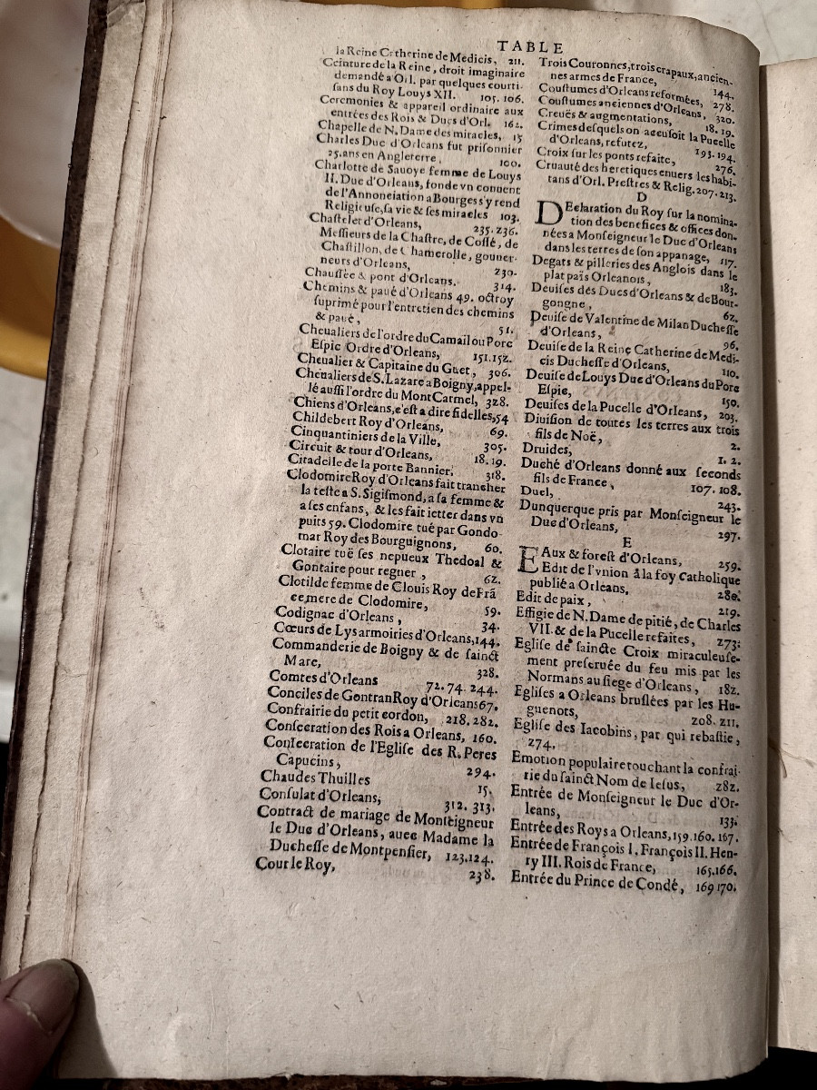  Folio Volume From 1648, Orléans: "history & Antiquities Of The City And Duchy Of Orléans". F. Le Maire-photo-5